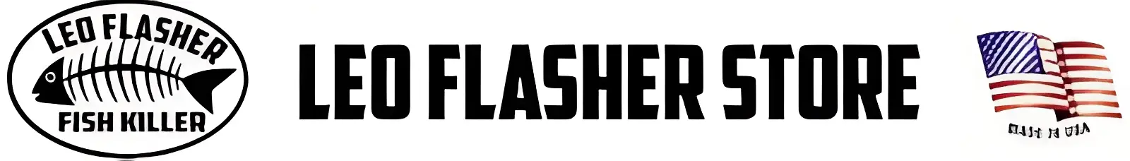Leo Flasher Store logo with American flag.