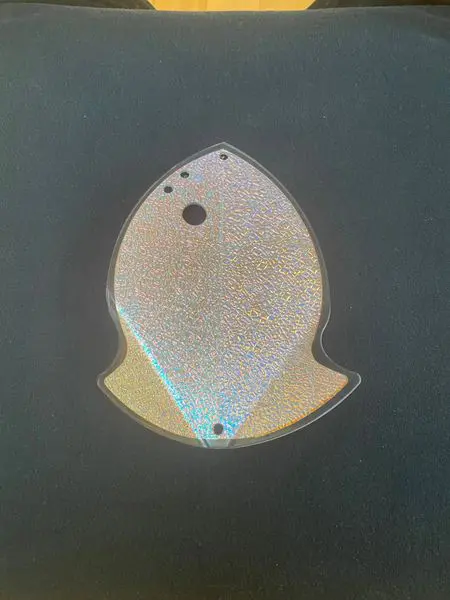 A small translucent aquatic organism with a fish-like shape.